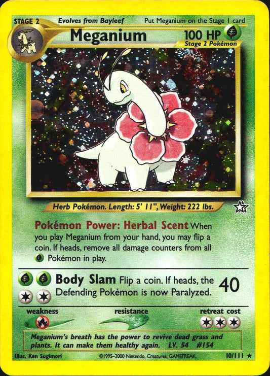 Meganium 10/111 Holo Rare Neo Genesis Pokemon Lightly Played