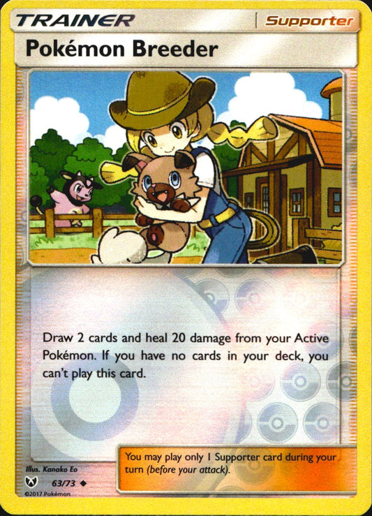 Pokemon Breeder 63/73 Uncommon Shining Legends Pokemon Reverse Holo Near Mint