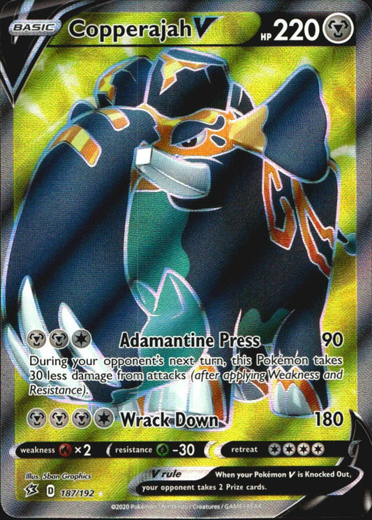 Copperajah V 187/192 Rare Ultra Rebel Clash Pokemon Near Mint