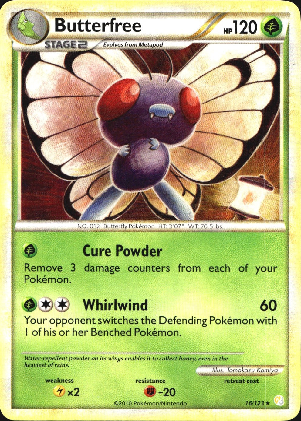 Butterfree 16/123 Rare HeartGold & SoulSilver Pokemon Near Mint