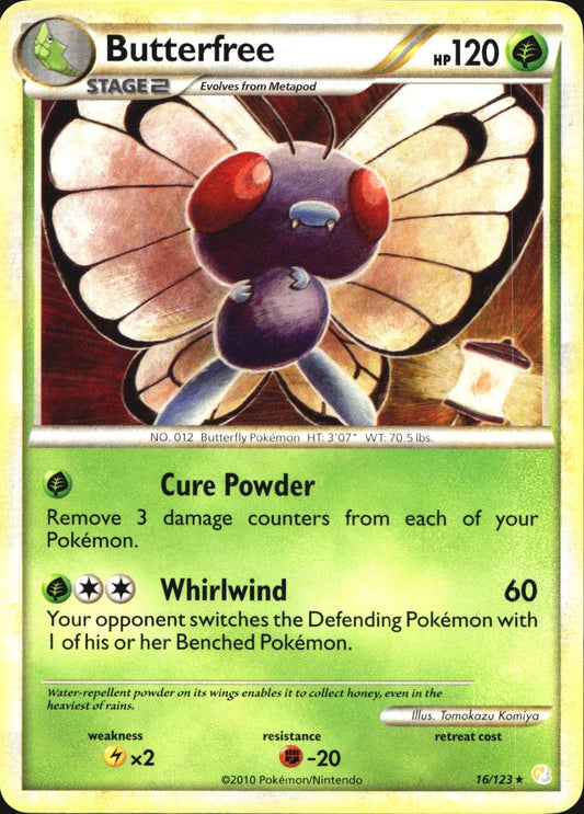 Butterfree 16/123 Rare HeartGold & SoulSilver Pokemon Near Mint