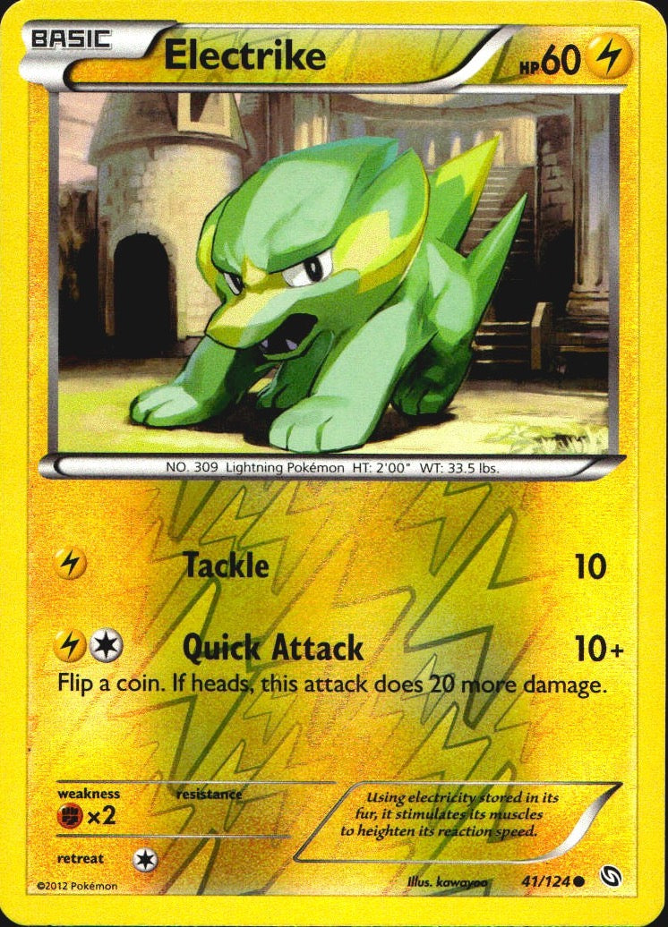 Electrike 41/124 Common Dragons Exalted Pokemon Reverse Holo Near Mint