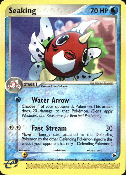 Seaking 21/109 Rare Ruby & Sapphire Pokemon Near Mint