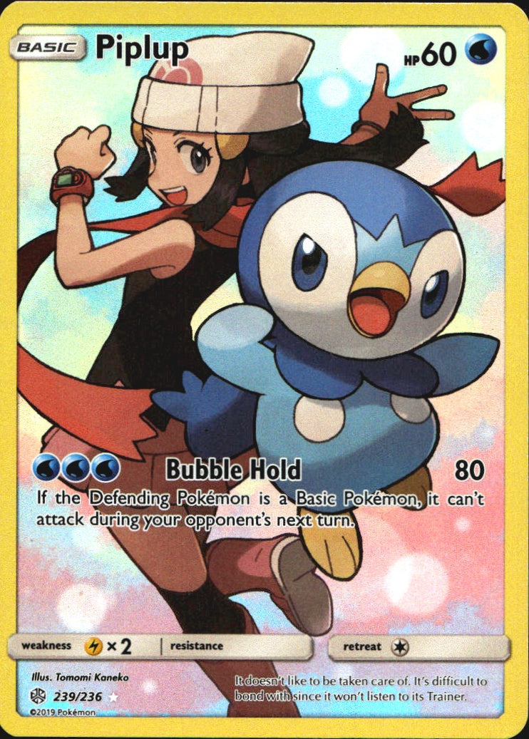 Piplup 239/236 Secret Rare Cosmic Eclipse Pokemon Near Mint