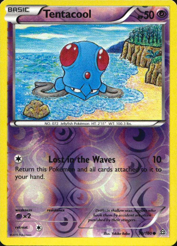 Tentacool 70/160 Common Primal Clash Pokemon Reverse Holo Near Mint