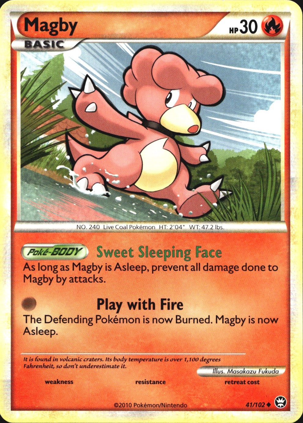 Magby 41/102 Uncommon HGSS Triumphant Pokemon Near Mint