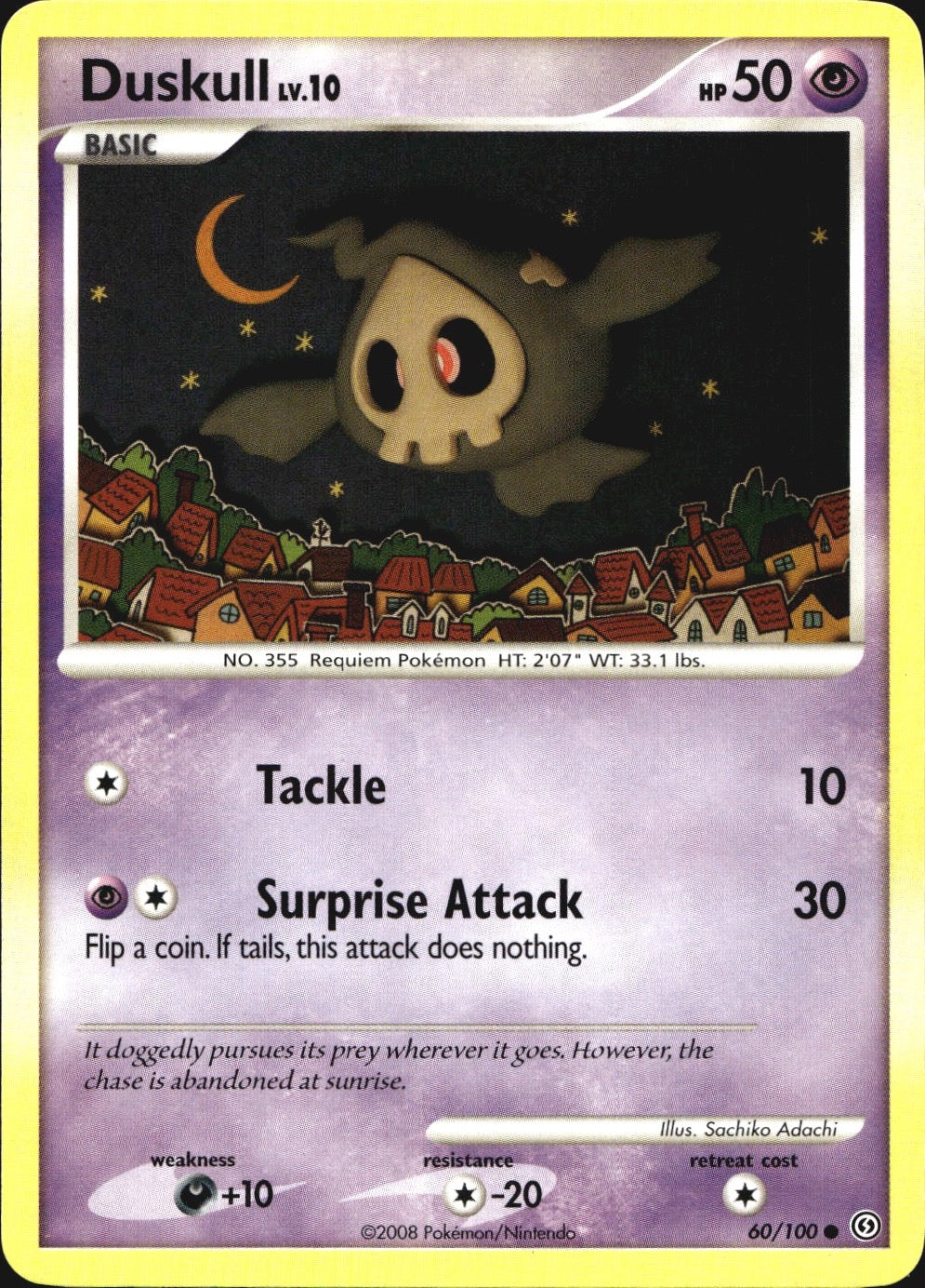 Duskull 60/100 Common Stormfront Pokemon Near Mint