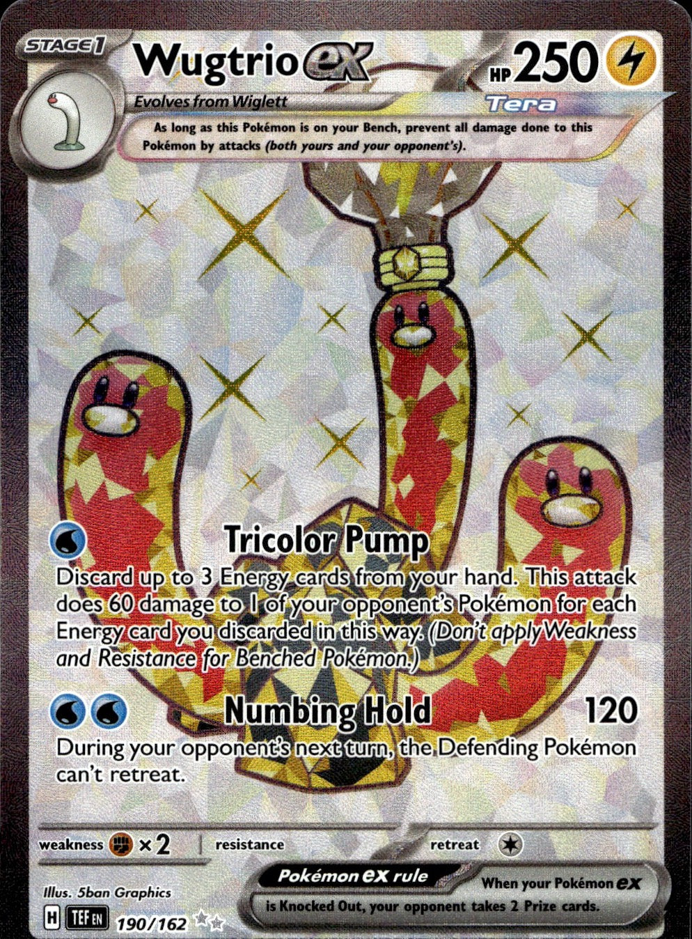 Wugtrio ex 190/162 Ultra Rare Temporal Forces Pokemon Near Mint