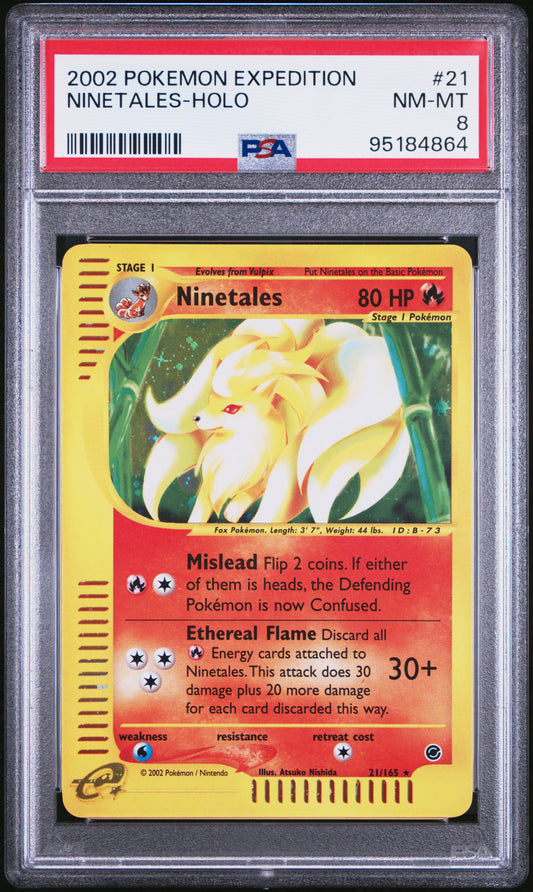 Ninetales Holo 21/165 Expedition Pokemon PSA 8