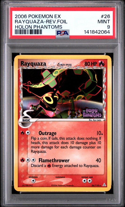 Rayquaza Reverse Holo 26/110 Holon Phantoms Pokemon PSA 9