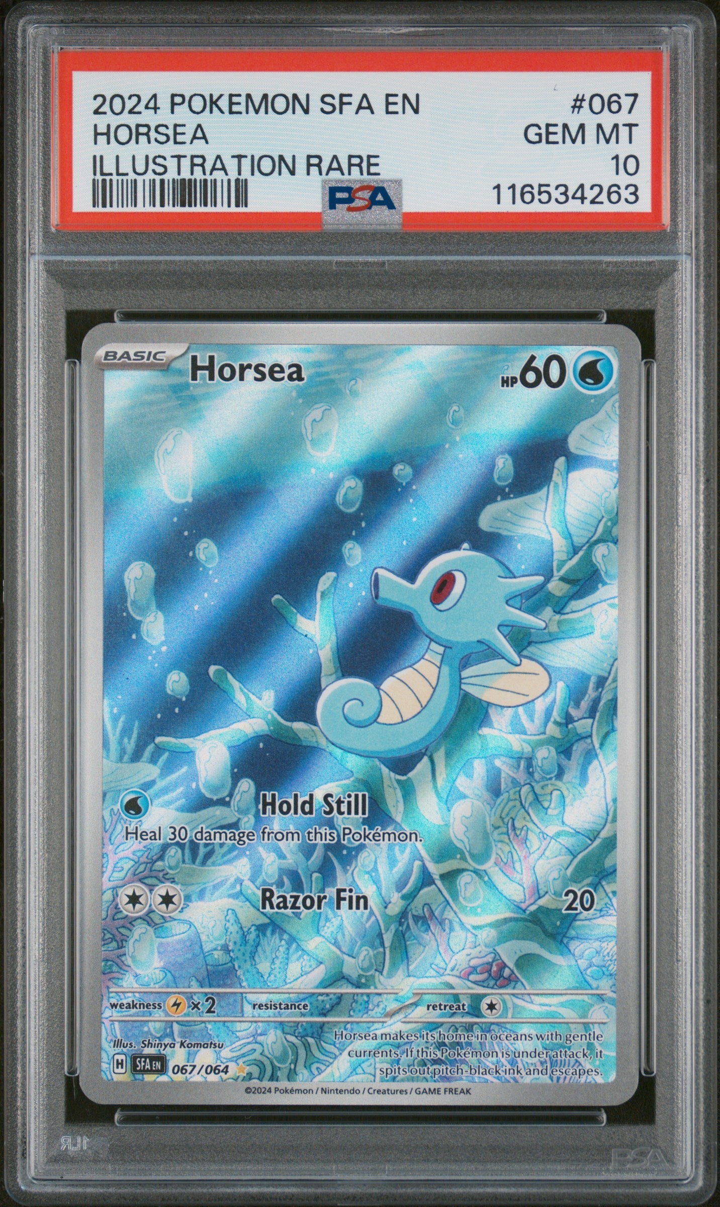 Horsea 067/64 Illustration Rare Sfa En-shrouded Fable Pokemon PSA 10