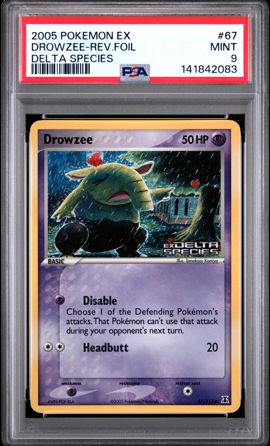 Drowzee Reverse Holo 67/113 Delta Species Pokemon PSA 9