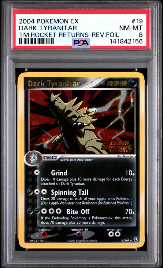 Dark Tyranitar Reverse Holo 19/109 Team Rocket Returns Pokemon PSA 8
