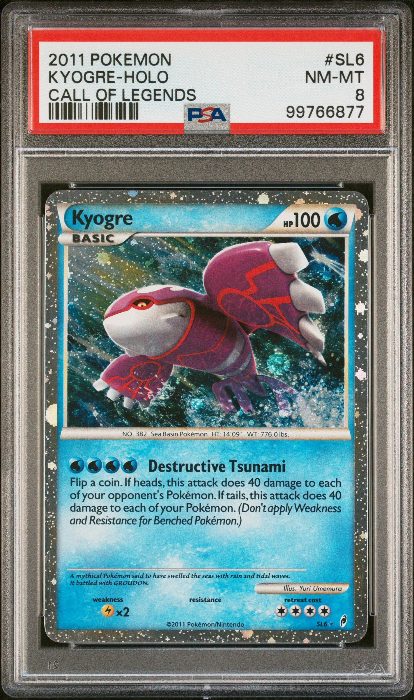 Kyogre Holo SL6 Call Of Legends Pokemon PSA 8