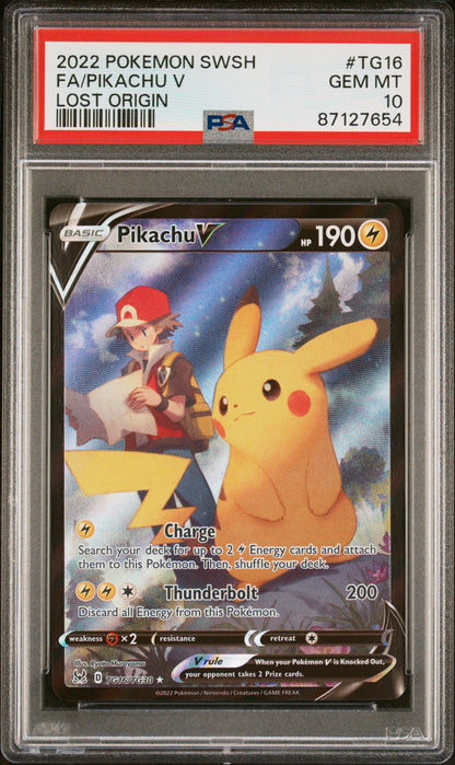 Pikachu V TG16/TG30 Lost Origin Pokemon PSA 10