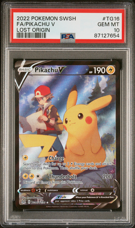 Pikachu V TG16/TG30 Lost Origin Pokemon PSA 10