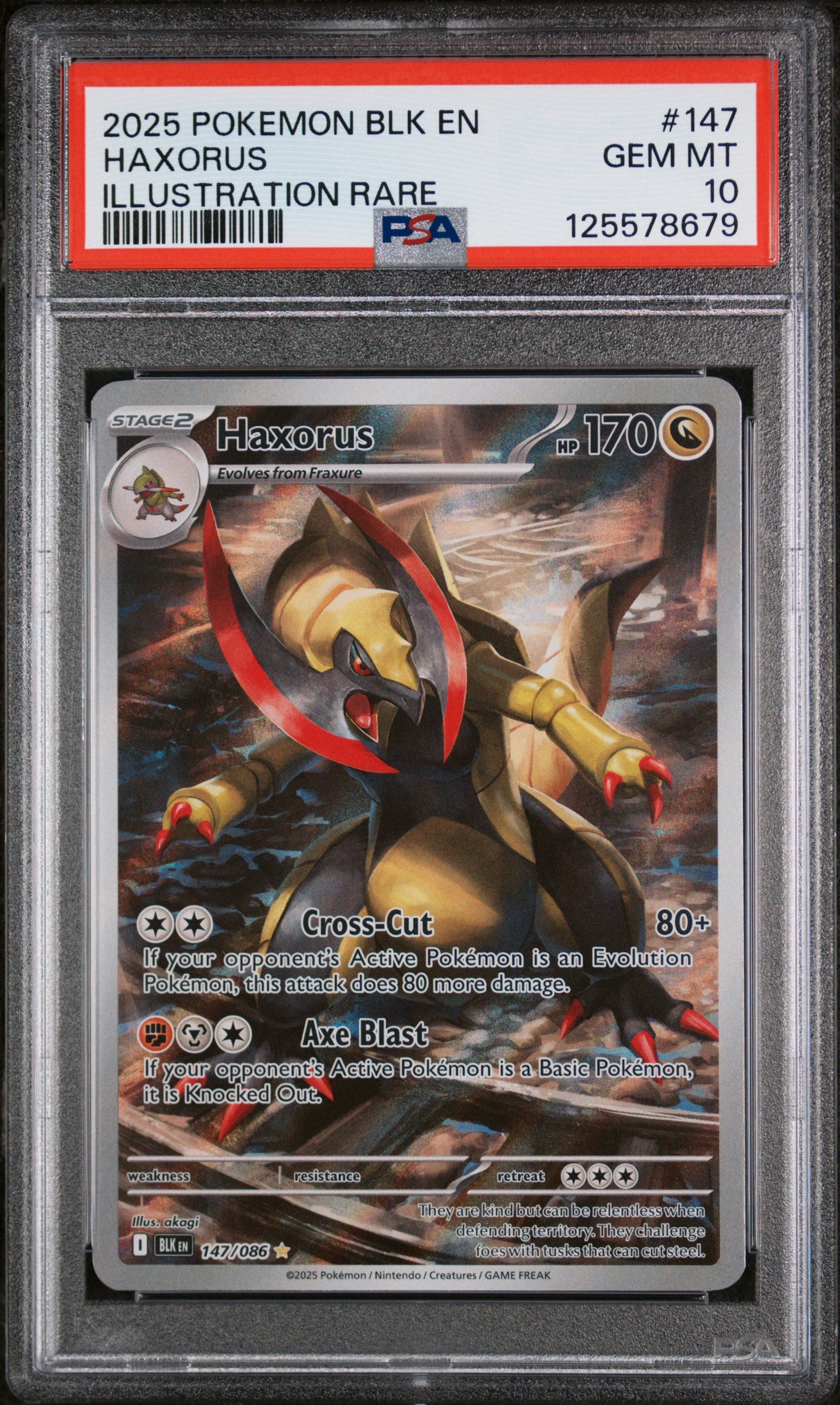 Haxorus 147/086 Illustration Rare Blk En-black Bolt Pokemon PSA 10
