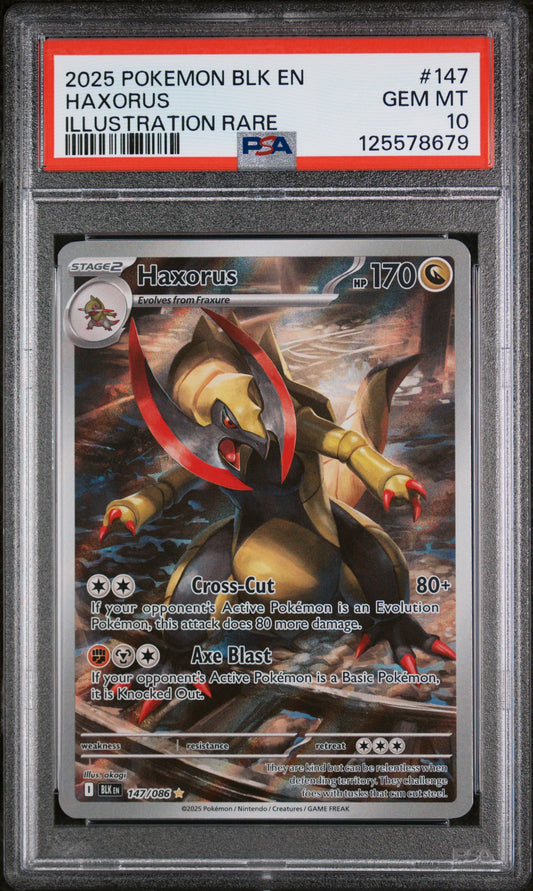 Haxorus 147/086 Illustration Rare Blk En-black Bolt Pokemon PSA 10
