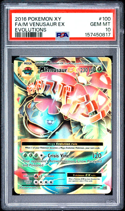 M Venusaur EX 100/108 Evolutions Pokemon PSA 10
