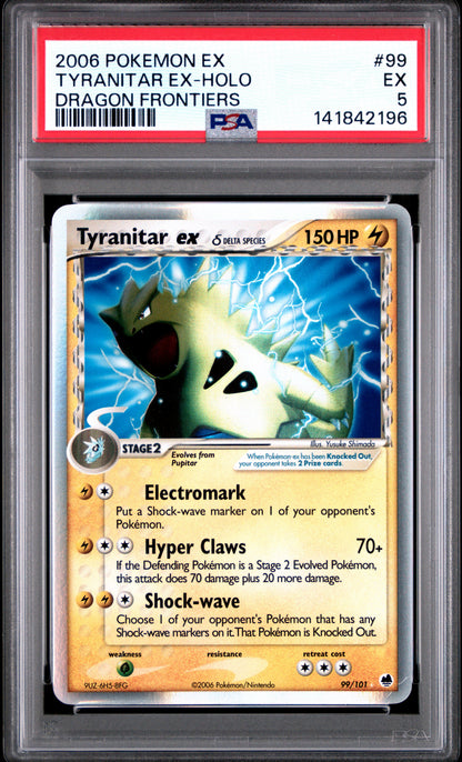 Tyranitar EX Holo 99/101 Dragon Frontiers Pokemon PSA 5