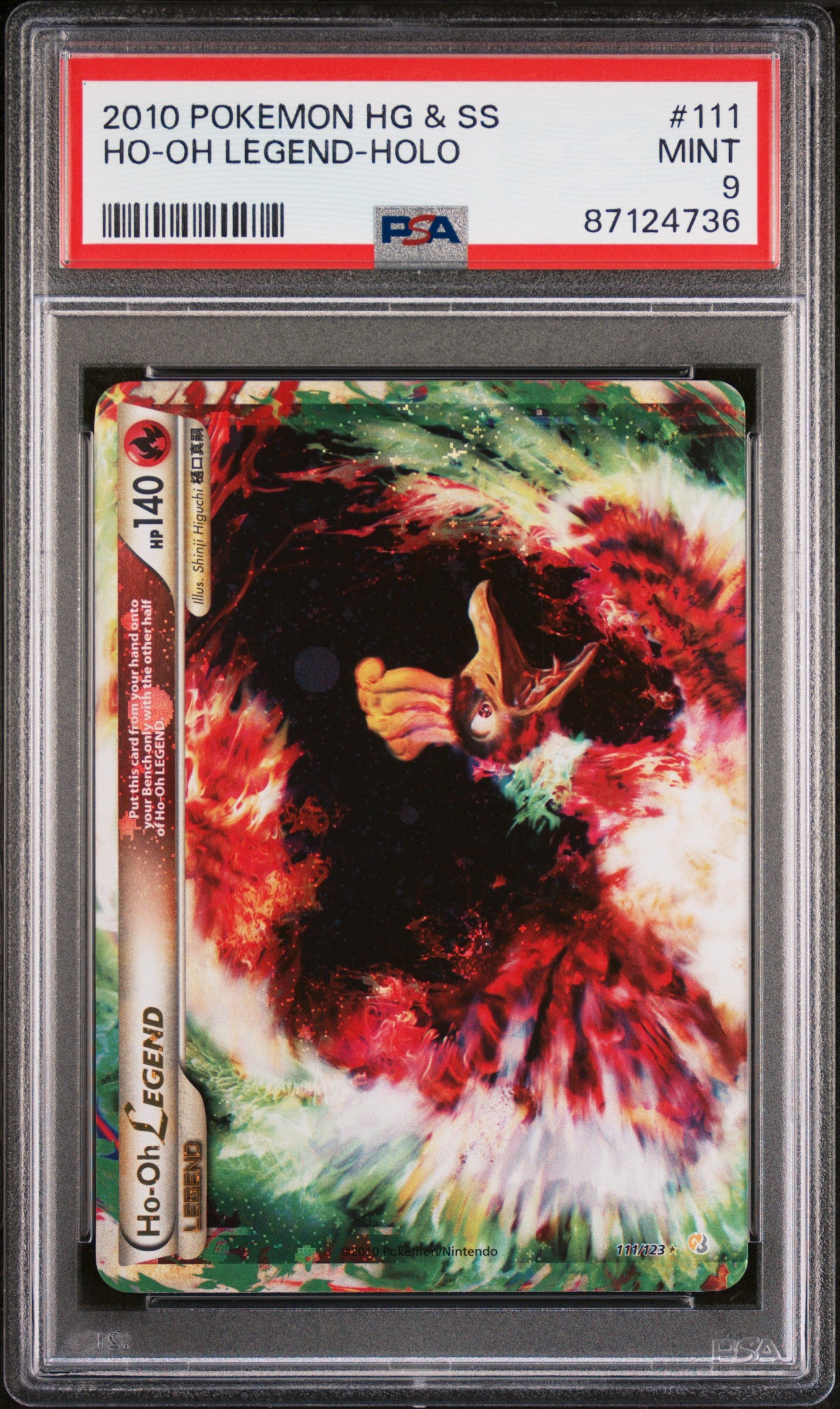 Ho-oh Legend Holo 111/123 Heartgold & Soulsilver Pokemon PSA 9