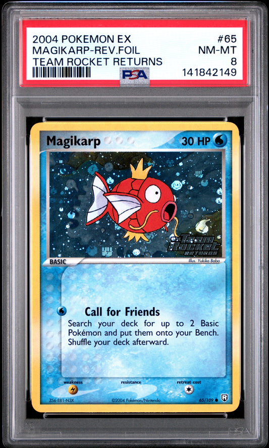 Magikarp Reverse Holo 65/109 Team Rocket Returns Pokemon PSA 8